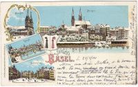 Postkarte mit Stadt Basel 1900 (1)